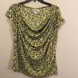 Worthington ladies XL causal top. Green/black.